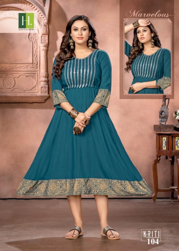 Hirwa Kriti Fancy Wear Designer Plus Size Kurti Collection